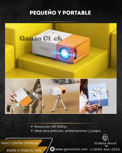 Mini Proyector LED Portátil YG300 | Relájate, desconecta y disfruta en pantalla grande