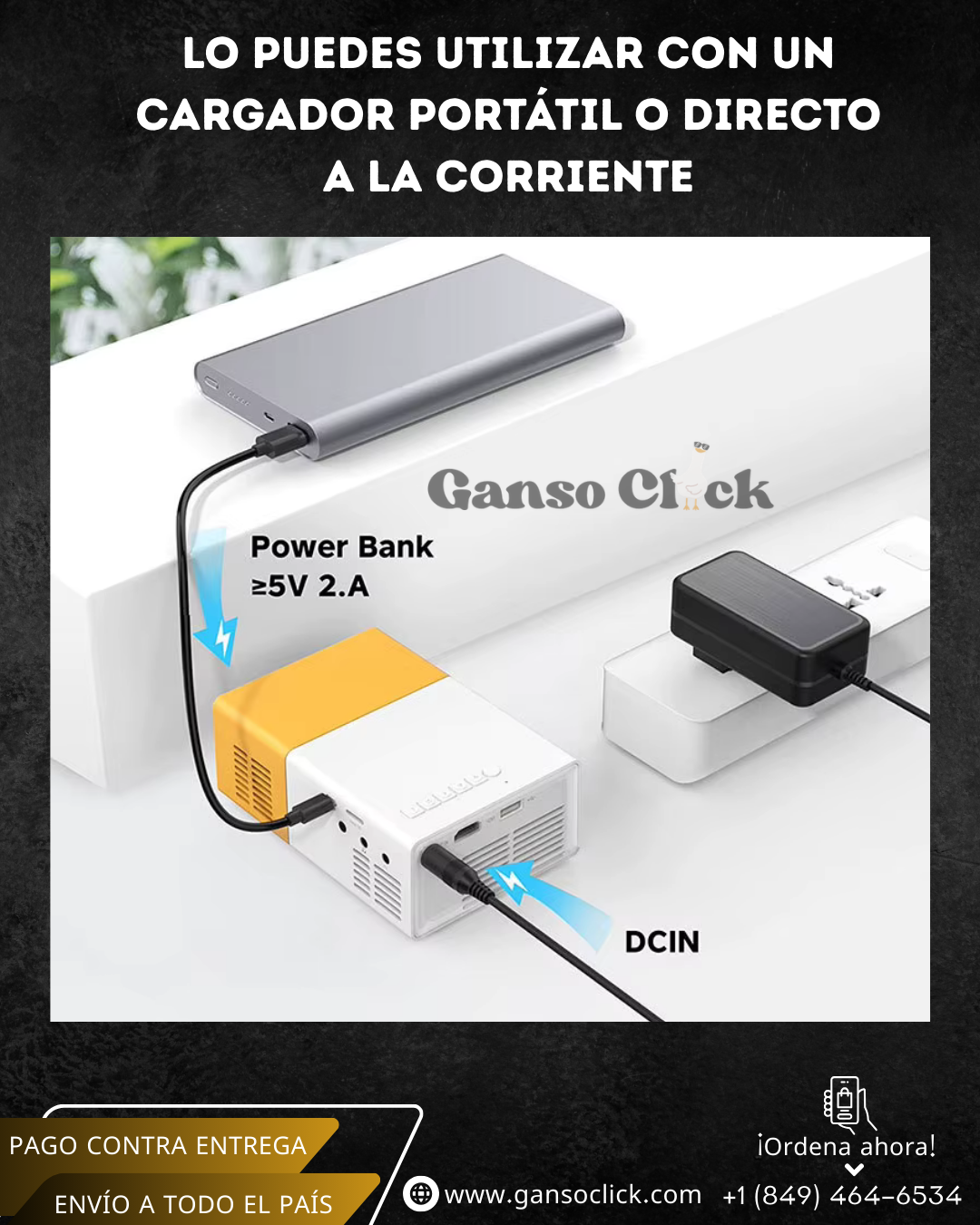 Mini Proyector LED Portátil YG300 | Relájate, desconecta y disfruta en pantalla grande