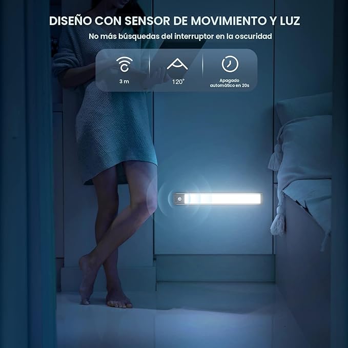 Luz LED encendico autmático – Iluminación Práctica sin Cables (2x1)